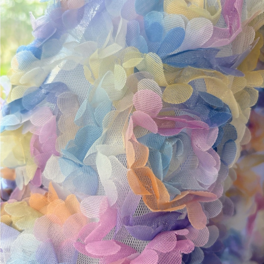 3D Floral Tulle Trapeze Dress - Picture 3 of 5